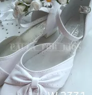 Buty komunijne dla dziewczynki z fantazyjną kokardką i dżetami ZARRO 2331