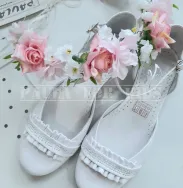 buty komunijne dla dziewczynki z falbanką ZARRO model 2442